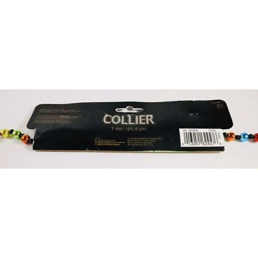 Graduation Beads Necklace Mardi Gras Multi Color Party Collar Celebration Prop